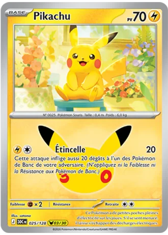 Pikachu #025/128 — 30e Anniversaire