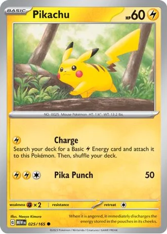 Pikachu #025/165 — Holiday Calendar 2025