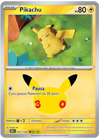 Pikachu #027/128 — 30° Anniversario