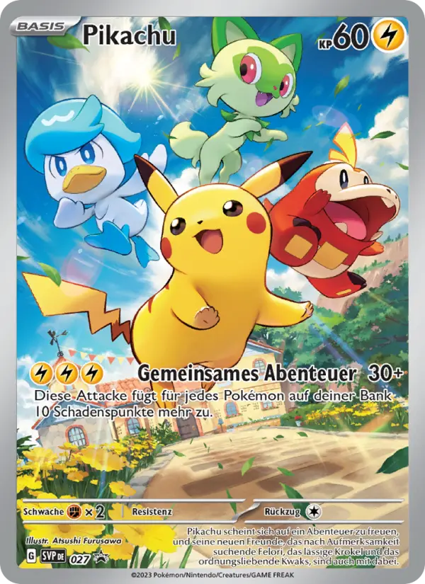 Pikachu #027 — Karmesin & Purpur Promos
