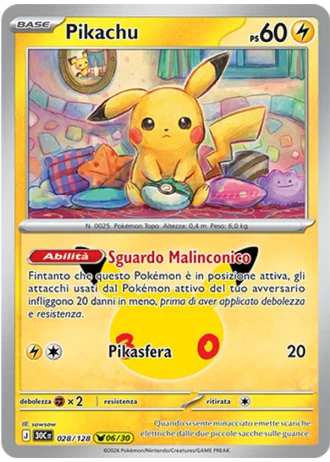 Pikachu #028/128 — 30° Anniversario