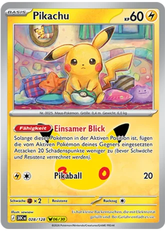 Pikachu #028/128 — 30 Jahre