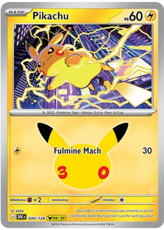 Pikachu #030/128 — 30° Anniversario