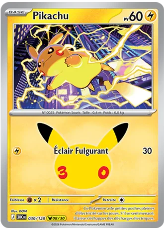 Pikachu #030/128 — 30e Anniversaire