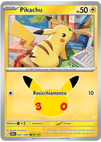 Pikachu #031/128 — 30° Anniversario