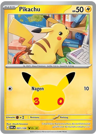 Pikachu #031/128 — 30 Jahre
