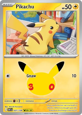 Pikachu #031/128 — 30th Celebration