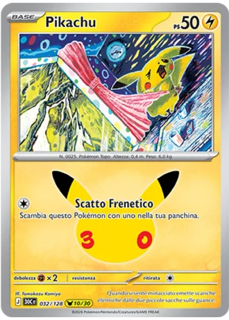 Pikachu #032/128 — 30° Anniversario