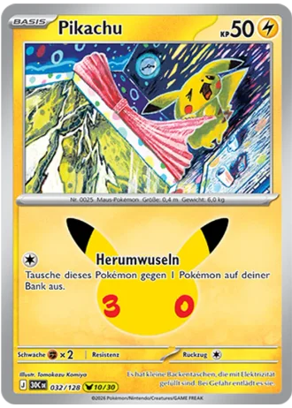 Pikachu #032/128 — 30 Jahre