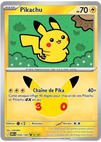 Pikachu #034/128 — 30e Anniversaire