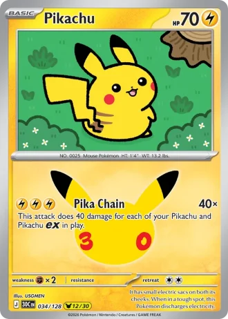 Pikachu #034/128 — 30th Celebration
