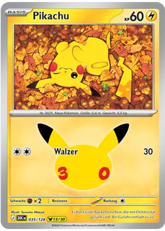 Pikachu #035/128 — 30 Jahre
