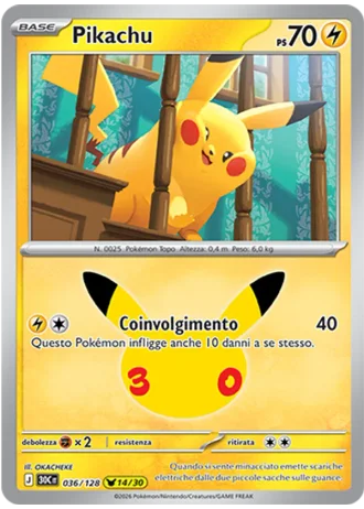 Pikachu #036/128 — 30° Anniversario