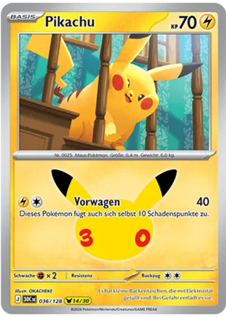 Pikachu #036/128 — 30 Jahre