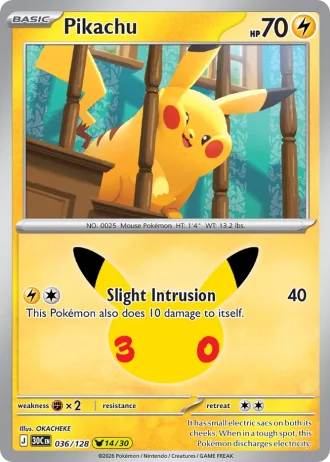 Pikachu #036/128 — 30th Celebration