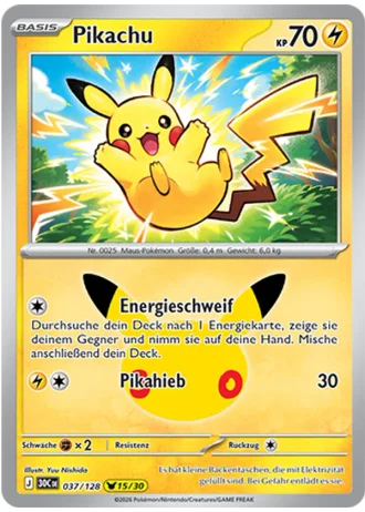 Pikachu #037/128 — 30 Jahre