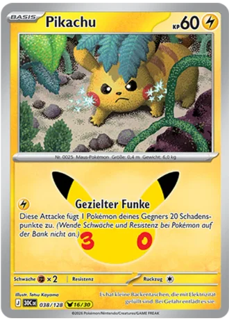 Pikachu #038/128 — 30 Jahre