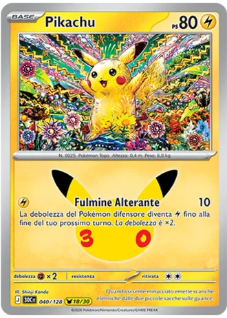 Pikachu #040/128 — 30° Anniversario