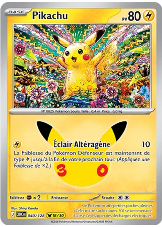 Pikachu #040/128 — 30e Anniversaire