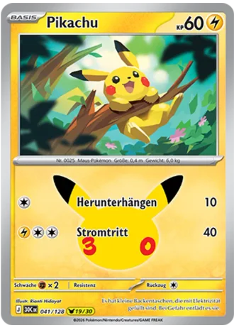 Pikachu #041/128 — 30 Jahre