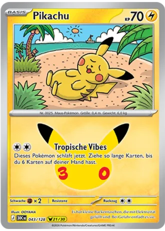 Pikachu #043/128 — 30 Jahre