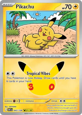 Pikachu #043/128 — 30th Celebration