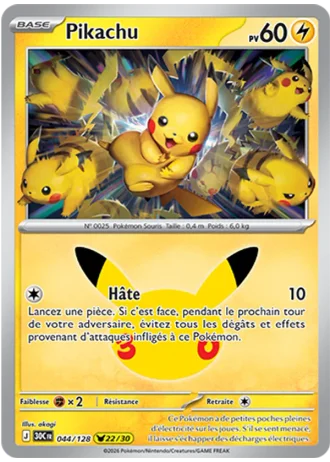 Pikachu #044/128 — 30e Anniversaire