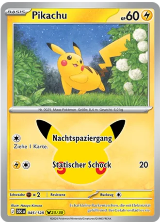 Pikachu #045/128 — 30 Jahre