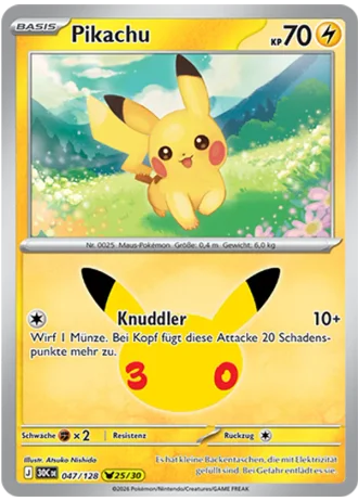 Pikachu #047/128 — 30 Jahre