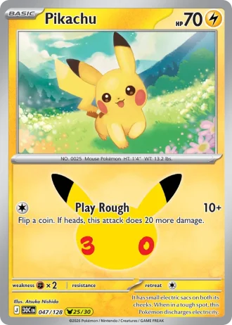 Pikachu #047/128 — 30th Celebration
