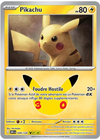 Pikachu #049/128 — 30e Anniversaire