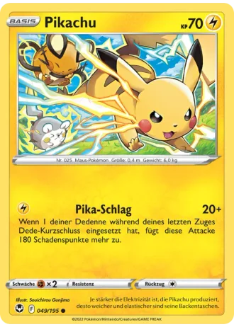 Pikachu #049/195 — Silberne Sturmwinde