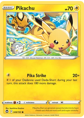 Pikachu #049/195 — Silver Tempest
