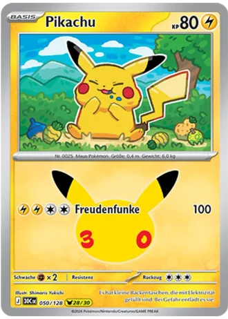 Pikachu #050/128 — 30 Jahre