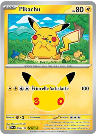 Pikachu #050/128 — 30e Anniversaire