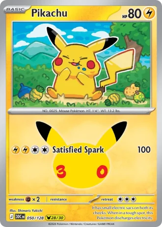 Pikachu #050/128 — 30th Celebration