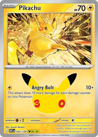 Pikachu #052/128 — 30th Celebration