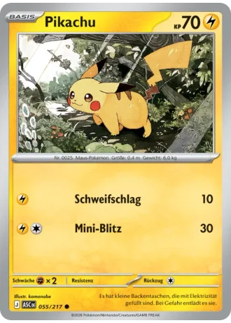 Pikachu #055/217 — Erhabene Helden