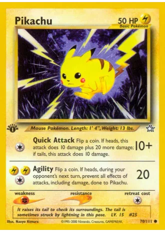 Pikachu (1. Edition) #70/111 — Neo Genesis (1. Edition)