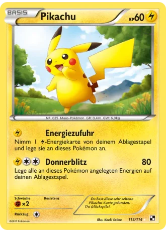 Pikachu #115 — Schwarz & Weiß