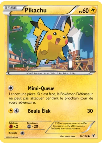 Pikachu #20/108 — Ciel Rugissant