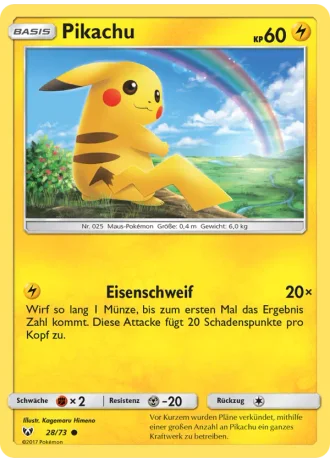 Pikachu #28/73 — Schimmernde Legenden