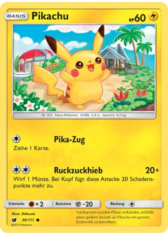 Pikachu #30/111 — Aufziehen der Sturmröte