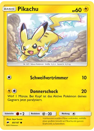Pikachu #40/147 — Nacht in Flammen