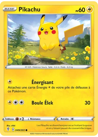 Pikachu #49/203 — Évolution Céleste