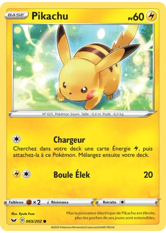 Pikachu #65/202 — Épée et Bouclier