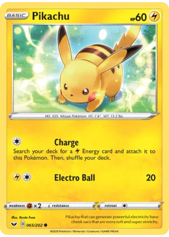Pikachu #65/202 — Sword & Shield