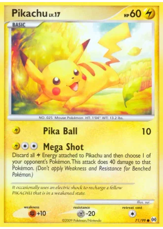 Pikachu #71/99 — Arceus
