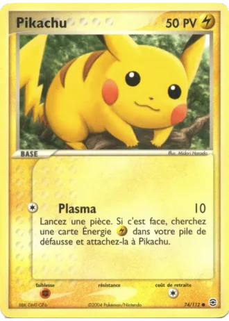 Pikachu #74/112 — EX Rouge Feu & Vert Feuille