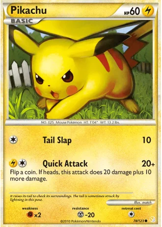 Pikachu #78/123 — HeartGold SoulSilver
